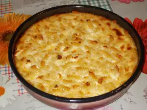 Macarrones al horno con queso y caramelo