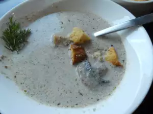 Sopa de champiñones con vino blanco