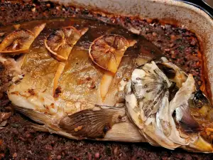 Carpa con arroz y nueces