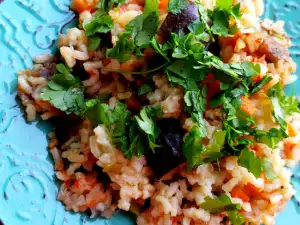 Cazuela de arroz con berenjenas