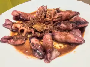 Calamares con jengibre, cerveza y salsa de soja