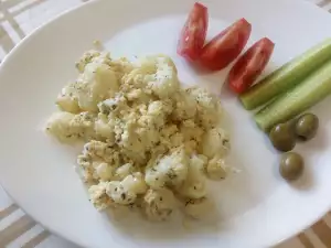 Coliflor con huevos al estilo griego