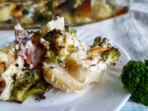 Patatas al horno con brócoli y nata