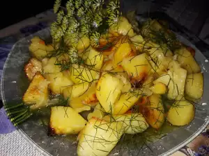 Patatas con eneldo y ajo al horno