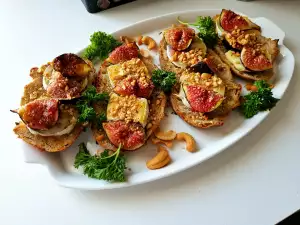 Bruschettas con queso de cabra y miel