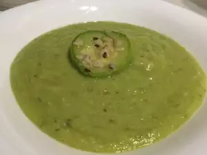 Crema de calabacín con copos de avena