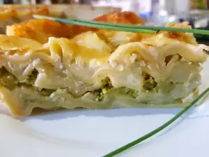 Lasaña de brócoli y quesos