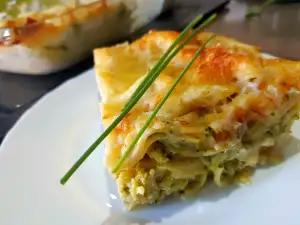 Lasaña de brócoli y quesos