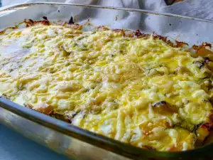 Gratinado de patatas con calabacín y queso