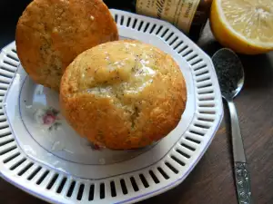 Muffins de limón y amapola con glaseado