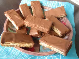 Barritas de obleas con delicias turcas y chocolate