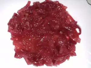 Cebolla roja confitada con aceite de oliva