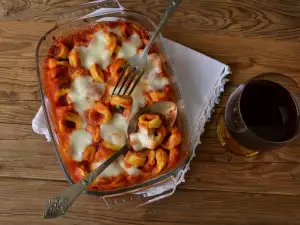 Tortellini horneados con mozzarella