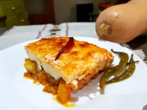 Moussaka de calabaza con topping