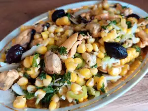 Ensalada de mejillones y maíz