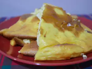 Tortilla francesa con queso al horno