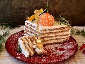 Tarta de nueces y nata