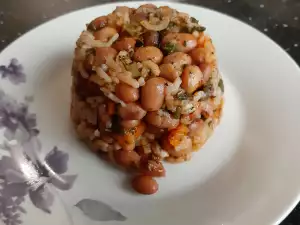 Risotto con tomate y alubias