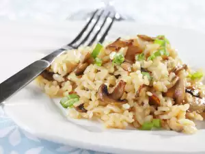 Arroz al horno con champiñones