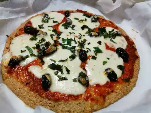 Pizza dietética con masa de salvado de avena