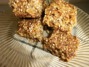 Cuadraditos de avena y sésamo