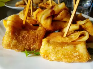 Crepes rebozados con un rico relleno