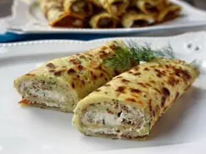 Crepes de calabacín con queso crema