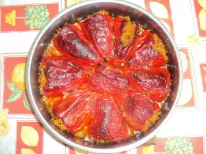 Pimientos rojos rellenos de arroz