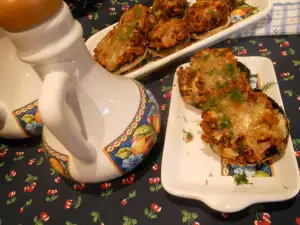 Champiñones rellenos de tomate seco