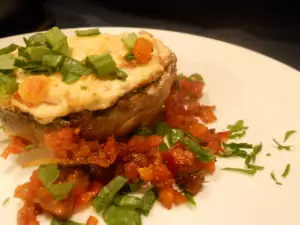 Champiñones rellenos de queso crema y zanahorias