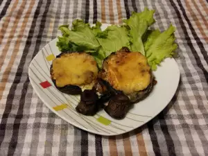 Champiñones rellenos de puerros