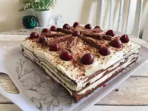 Tarta de cerezas y nata