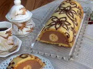 Brazo de mascarpone y chocolate