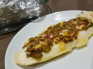 Panga con pesto de ajos tiernos