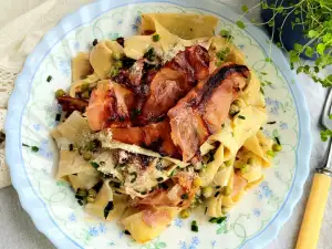 Pappardelle con prosciutto