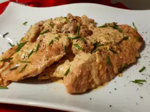 Filetes de pavo con salsa de champiñones