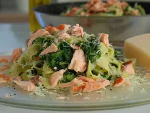 Fetuccini con salmón