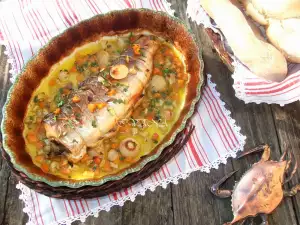 Trucha rellena con verduras