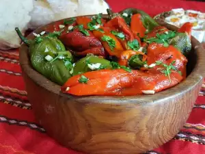 Pimientos asados con ajo