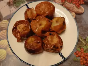 Manzanas asadas con azúcar moreno y coñac