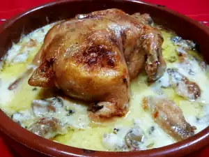 Pollo asado con quesos