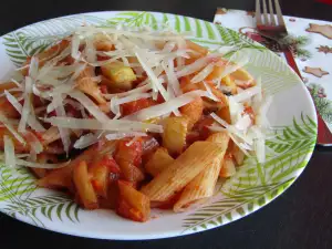 Pasta Penne con Calabacín y Berenjena