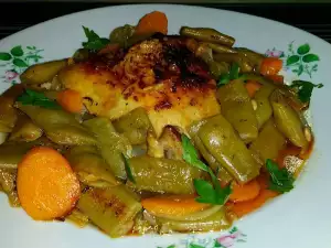 Pollo al horno con judías verdes