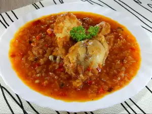 Guiso de pollo con cebolla