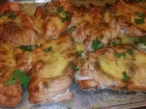 Pechuga de pollo con mayonesa y queso