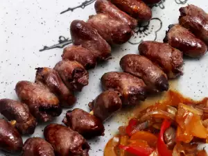 Brochetas de corazones de pollo