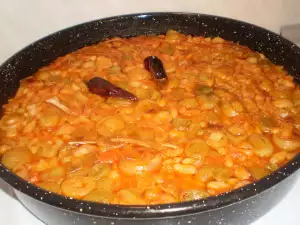 Alubias blancas al horno con puerros