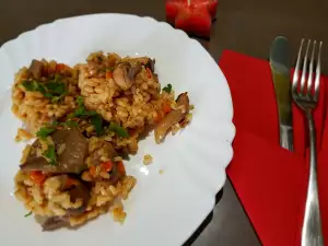 Arroz vegetariano con setas