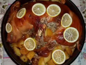 Cochinillo asado con patatas