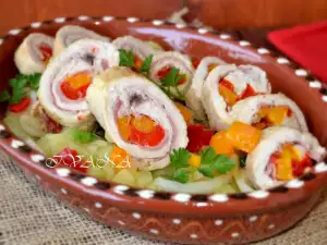 Rollitos de pavo con pimientos